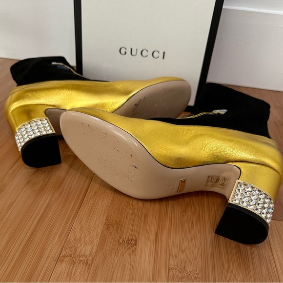 Gucci Metallic And Crystal Boots - Picture 6 of 11